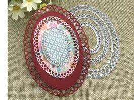 Stanzschablone Nr. R82, Rahmen oval,3er Set(Sizzix geeignet)