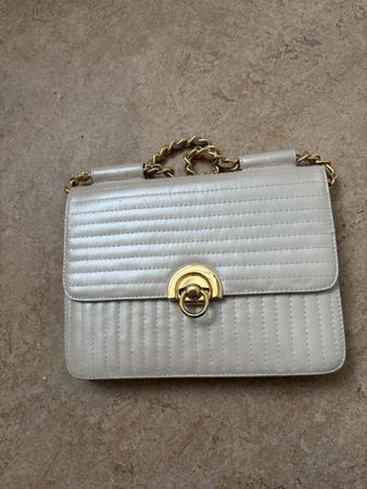 Borsa Pink Panther Pelle Beige Catena Dorata Made in Cyprus 
