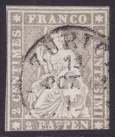 ZNr. 21G, SH-Nr. 21B4 mit Abart KF 3.01 (graue Linie)