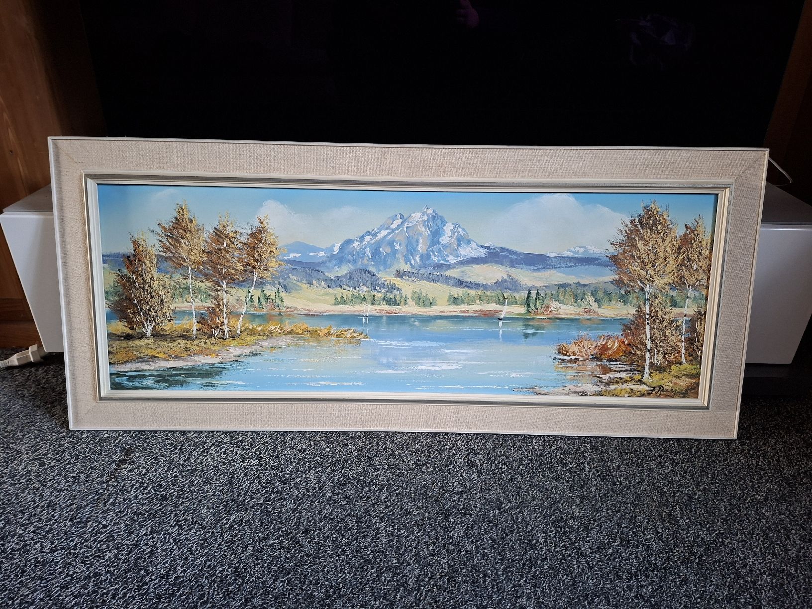 Gemälde: Berglandschaft mit See gerahmt – Gebraucht aus Bilten von mcm393