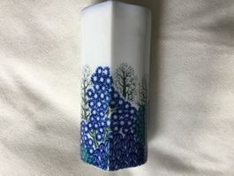 Vase en porcelaine décor arbres et fleurs 10 cm neuf
