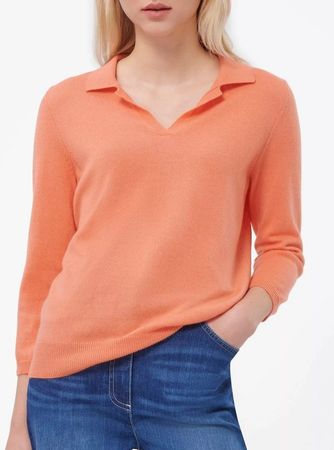 include Polo-Pullover - cashmir/wool - lachs - Gr. 38 - Top