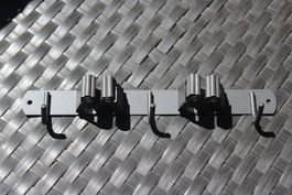 Mopp Besen Edelstahl Halter Wandmontage 2xClip 3xHaken