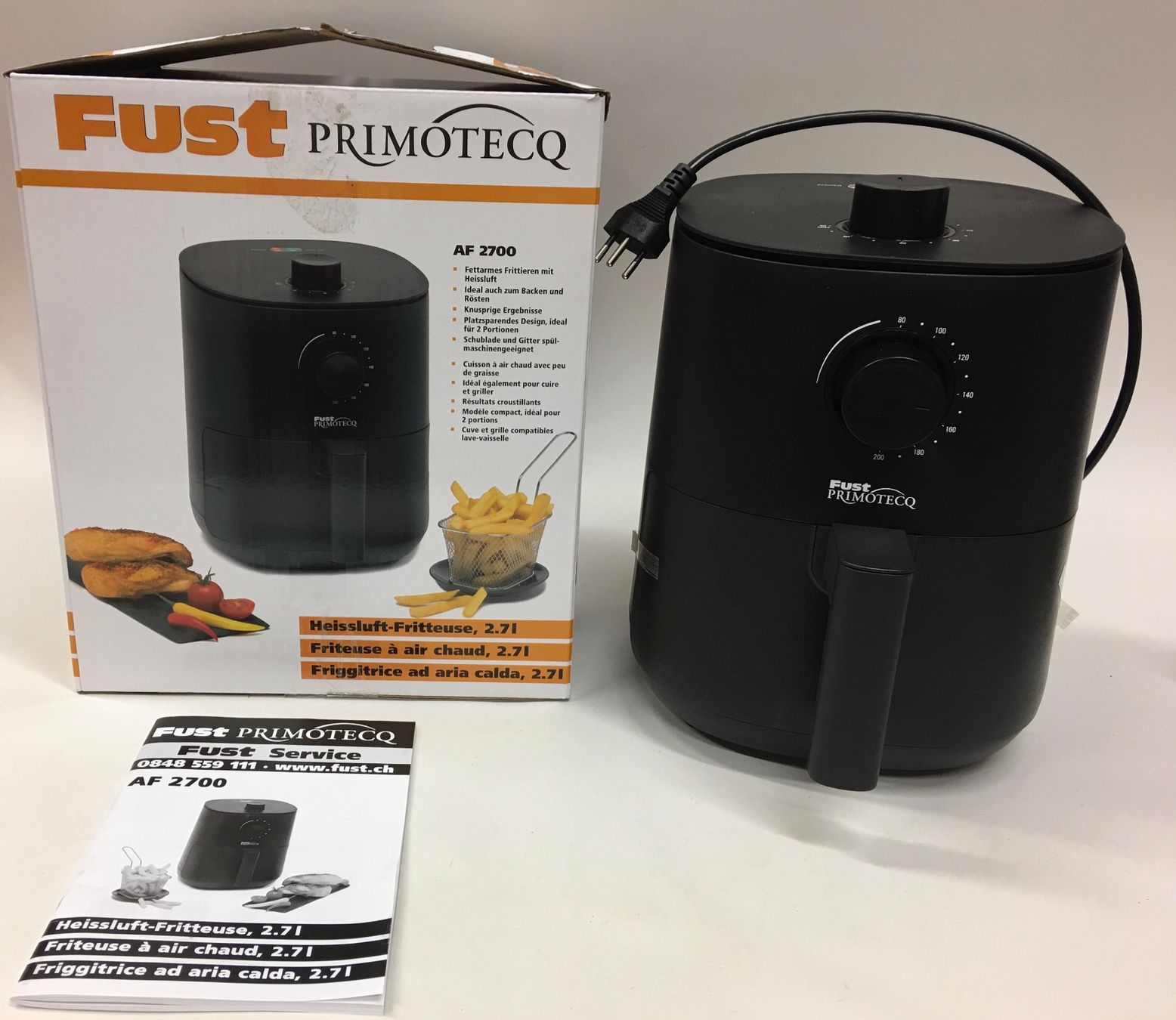 Fust Elettrodomestici da cucina: FUST PRIMOTECQ AF 2700 Heissluftfritteuse 2.7l neu – Nuovo e nell'imballaggio originale da Olten venduto da ELHANDEL