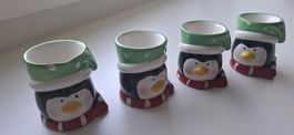 Eierbecher 4 Pingu,  Keramik