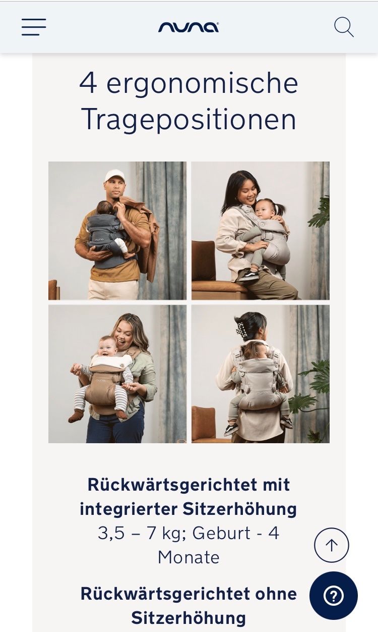 Nuna Bauch- & Rückentragen: Babytrage Nuna Cudl – Neu (gemäss Beschreibung) aus Trogen von B.Kobler 1