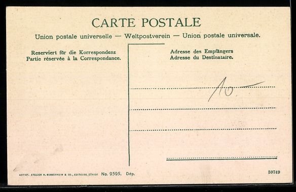 Cartoline postali: Zürich, Hotel Bernerhof, Flussufer mit  – Usato da Berlin venduto da bartko-reher 1