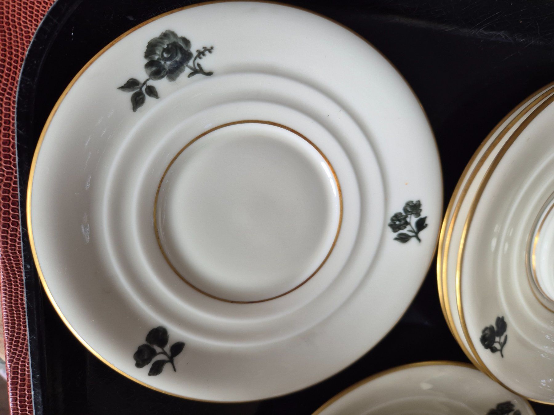 Tazze: 6 Vintage Teeservice, Rosenmuster, Goldrand, – Usato da Bern venduto da aronari 7