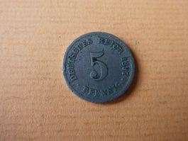 Dt. Reich 1897 G, 5 Pfennig