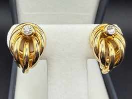 ✨Goldfarbene Vintage-Ohrringe mit Strasssteinen