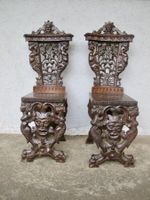 1 Paar antike Sgabelli Renaissance Stil 19 Jh