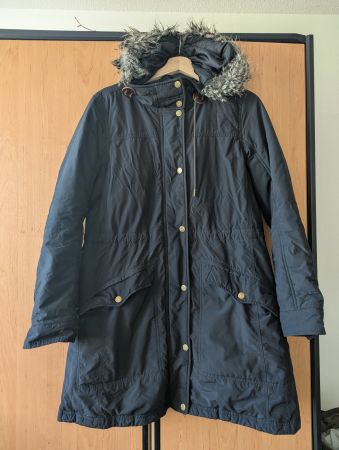 Wintermantel mit Kapuze, Gr. M/L, Schwarz