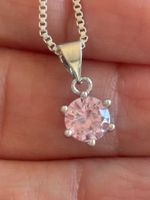 Luxus Elegante Zirkonia Kette Farbe :Silber/Rosa