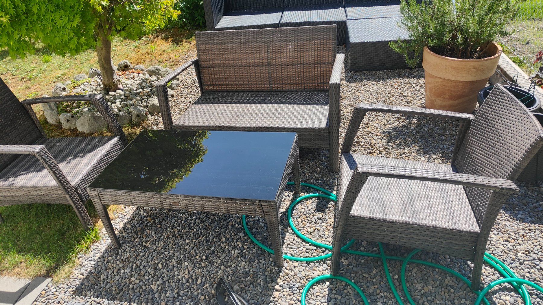 Set de table et chaises: Garten / Balkon set 4-teilig Rattan – D'occasion à Seewen SZ par trile80