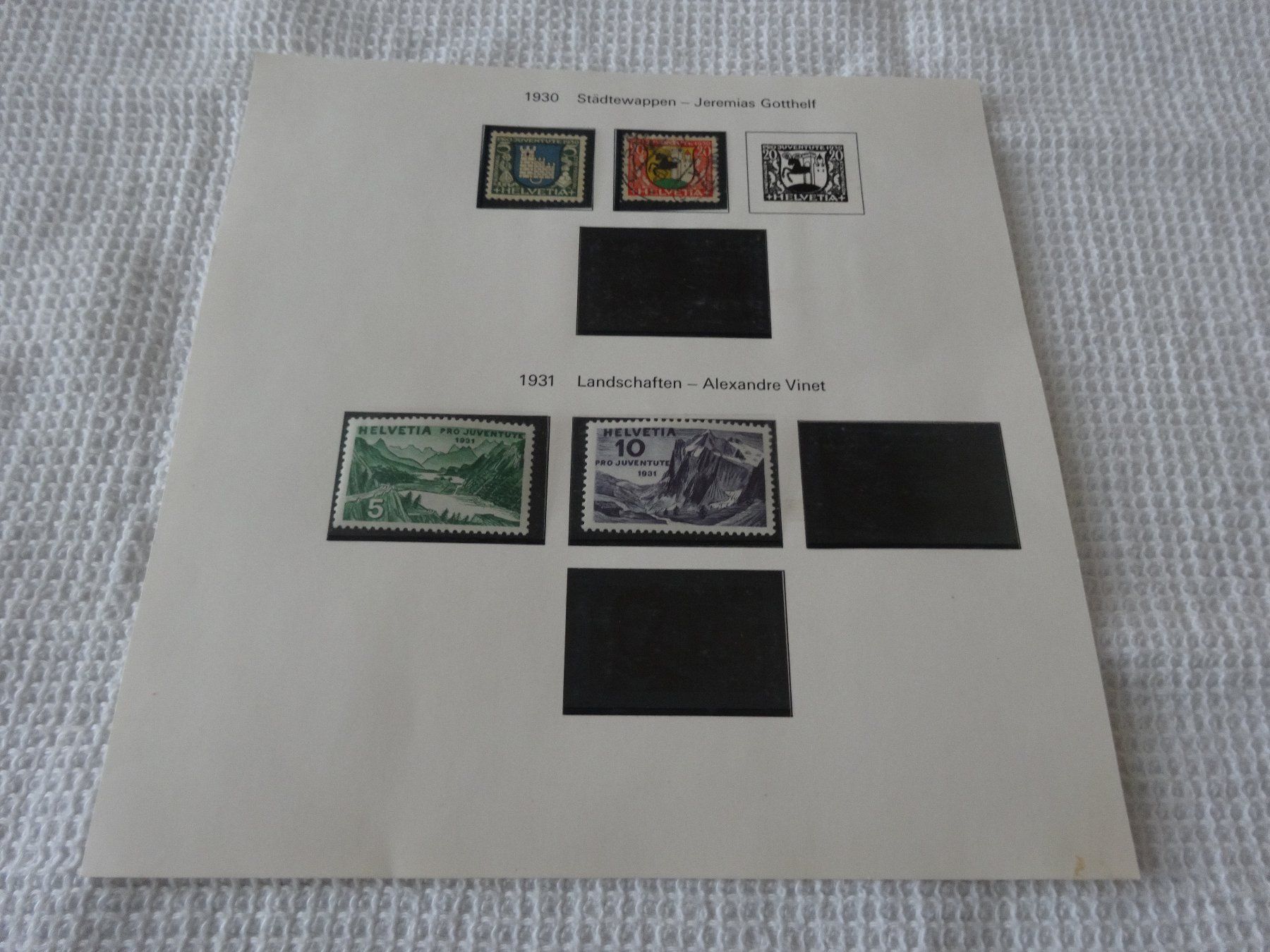 Alle Briefmarken: Pro Juventute1 Seite 4 Marken1930 1931  gest. – Gebraucht aus Neerach von jenny062