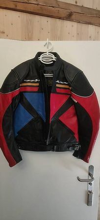Retro Biker-Lederjacke  80er/90er Racing-Look