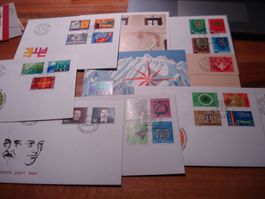 Set 1980, 9 Belege FDC, ,Ganzsache, Maximumkarte...