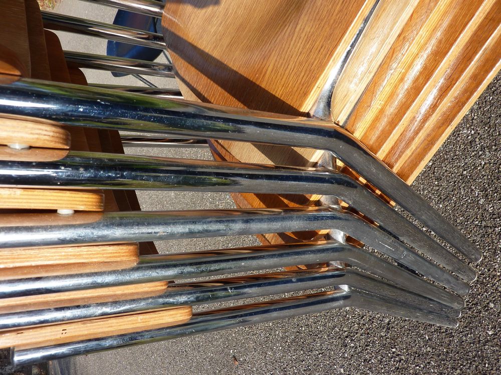 6 Stühle Holzstühle Stapelstühle Seminarstühle stapelbar 8