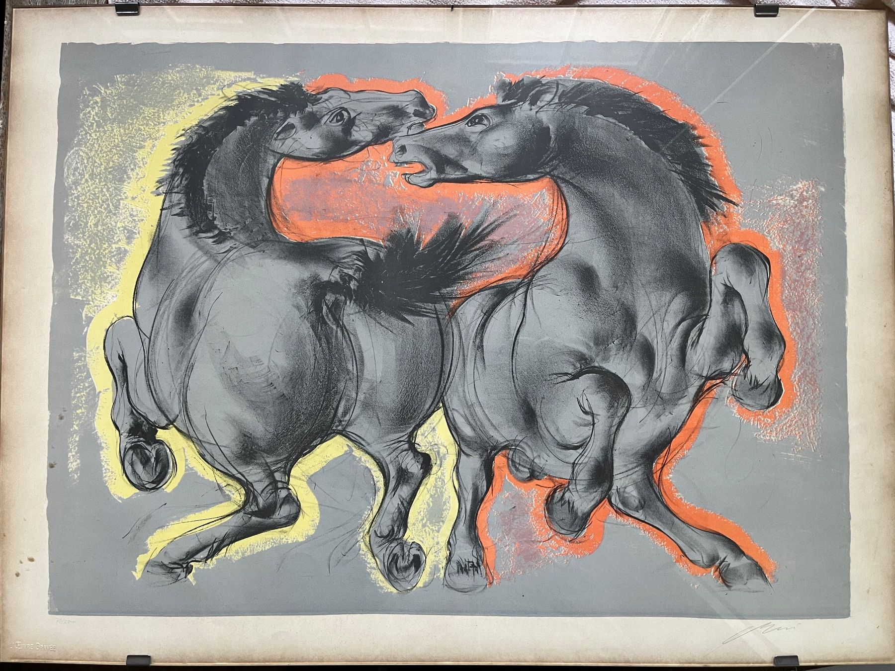 Arts picturaux & lithographies: Lithographie von Hans Erni, Pferde Motiv – D'occasion à Zürich par Mba7