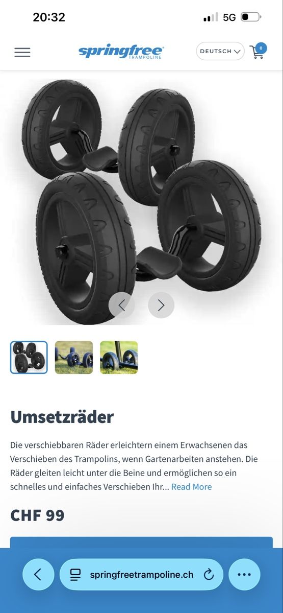 Autres décorations & accessoires: Springree Umsetzräder fürs Trampolin  – D'occasion à Thayngen par SiNeEs3 3