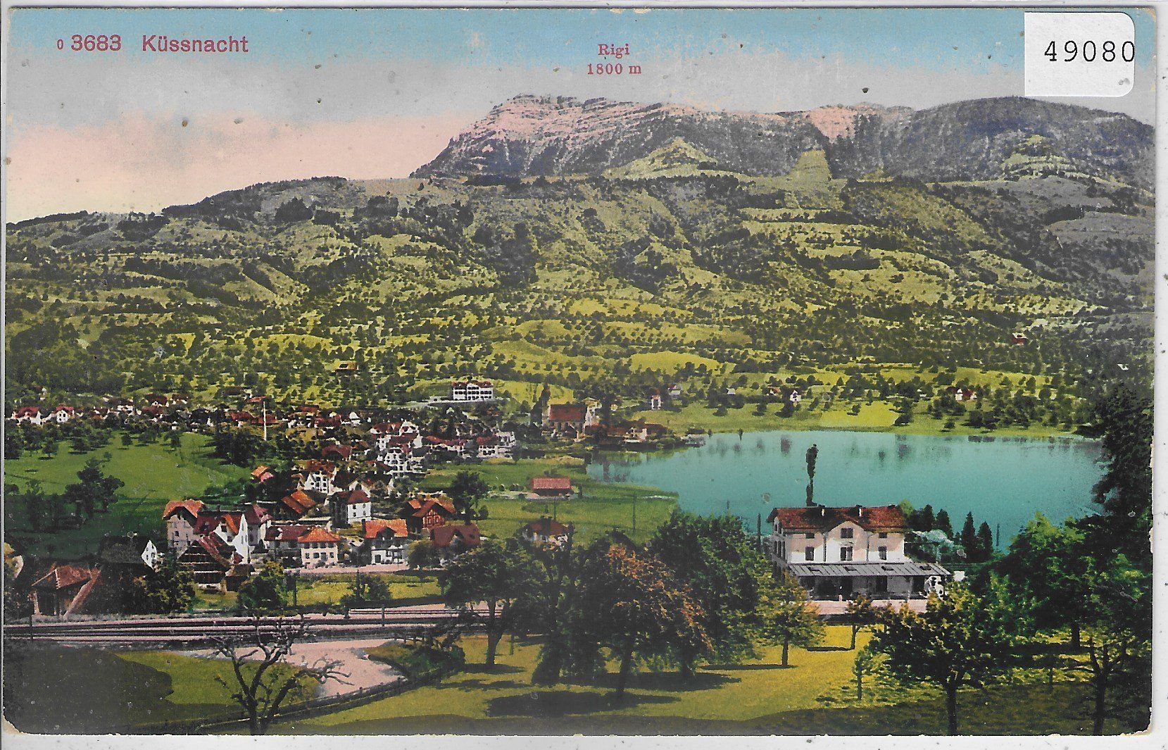 Cartoline postali: Küssnacht mit Bahnhof - Litho – Usato da Ettingen venduto da Kartenplanet