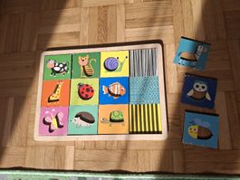 Puzzle aus Holz lustige Tiermuster