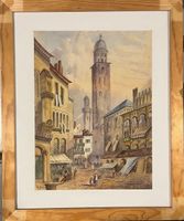 A.STARIE AQUARELL SIGNIERT MIT RAHMEN  45X55CM