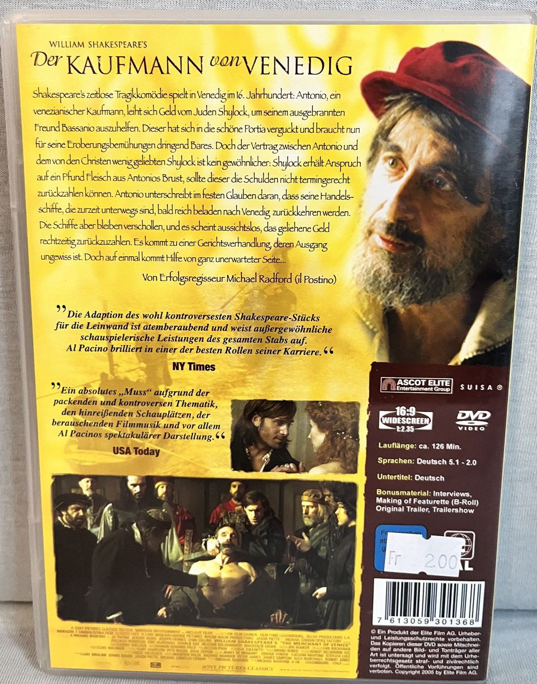 Alle DVDs: Der Kaufmann von Venedig – Gebraucht aus Bühl BE von psos 1