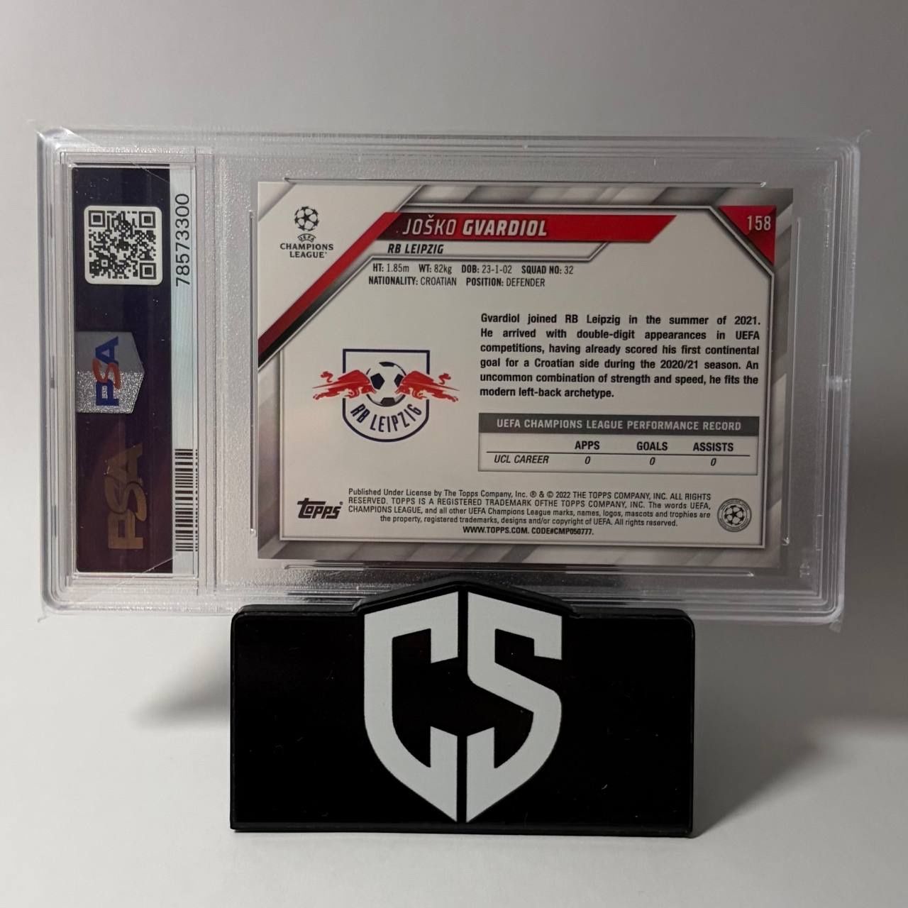Topps Carte collezionabili: 2021 Topps Chrome Gvardiol Rookie Speckle Refractor PSA 10 – Usato da Oftringen venduto da collectsupply 1