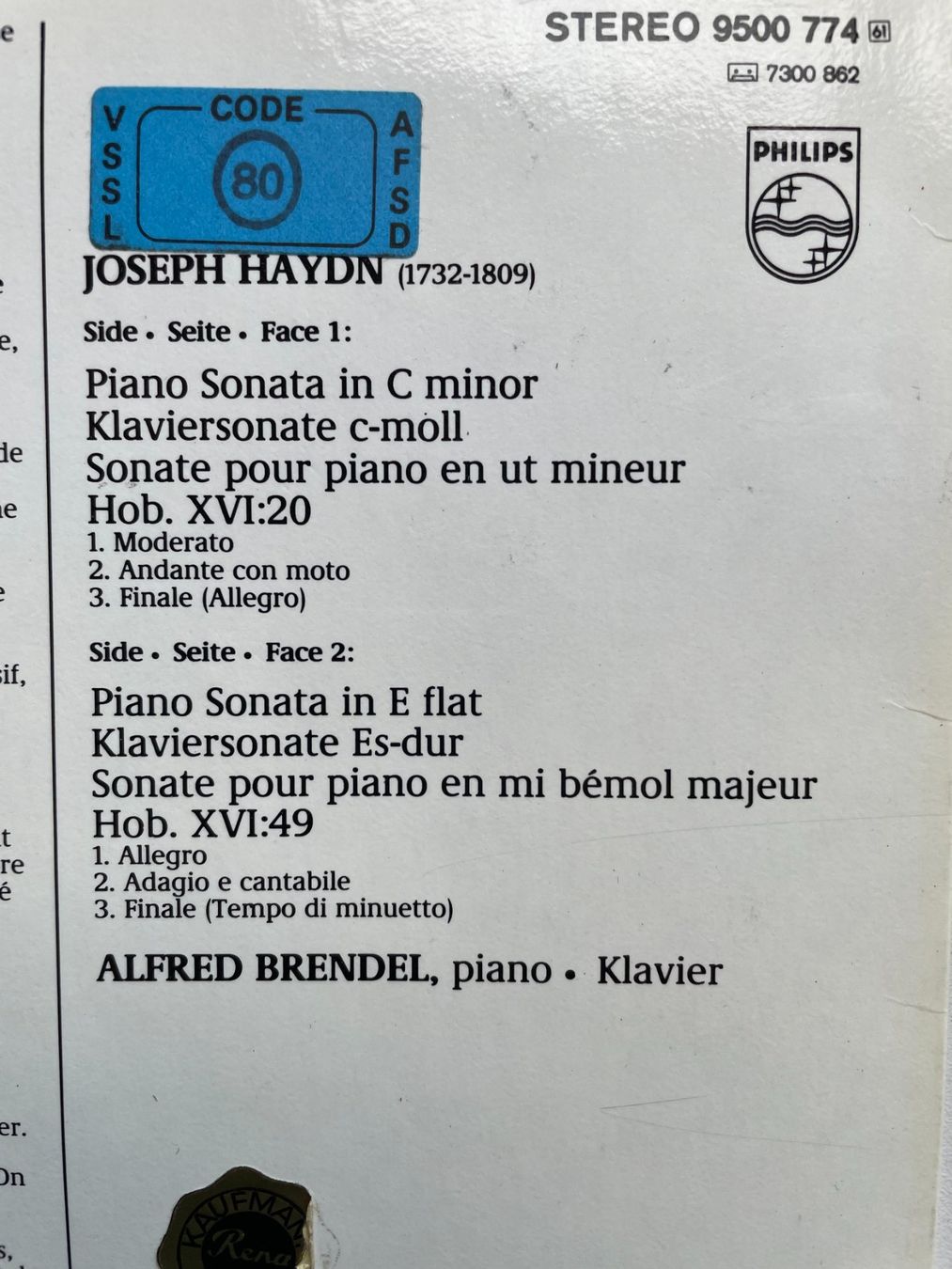Dischi in vinile: 4 LP Haydn – Usato da Appenzell Steinegg venduto da Wurzlers 3