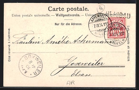 Cartoline postali: Herisau, Wilen, Teilansicht mit Strassen – Usato da Berlin venduto da bartko-reher 1