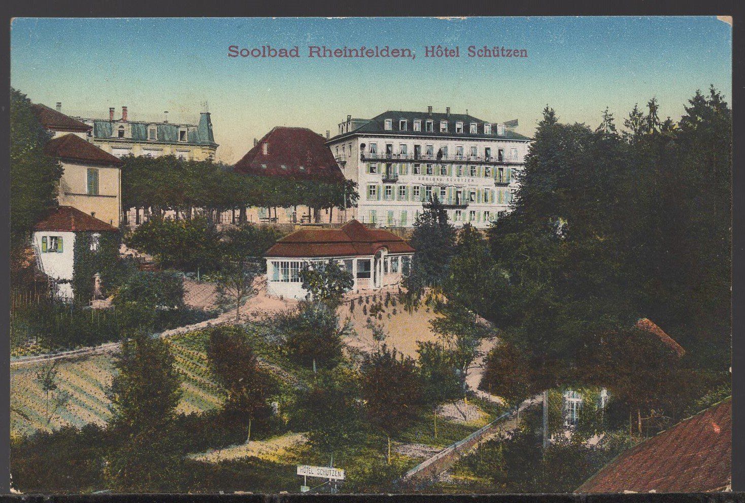 Cartoline postali: Rheinfelden  Soolbad  Hotel Schützen   1914 – Usato da Aarau venduto da kufi44