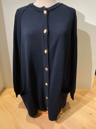 Navy ASPA Ladystrick Strickjacke Gr. 44 mit Schurwolle