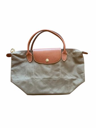 Sac à main Longchamp vintage toile marron état usagé