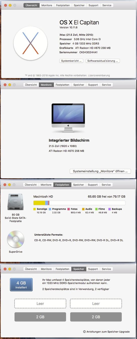 Apple PCs: Apple iMac 21.5" – Gebraucht aus Bern von  5