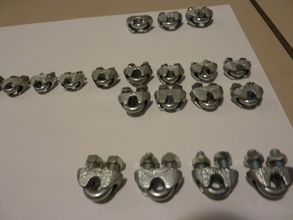 20 Stück Edelstahl-Drahtseilklemmen - 3mm (1/8"), Für Seile & Kabel, Silber