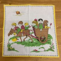 Vintage Kinder Kutsche Taschentuch