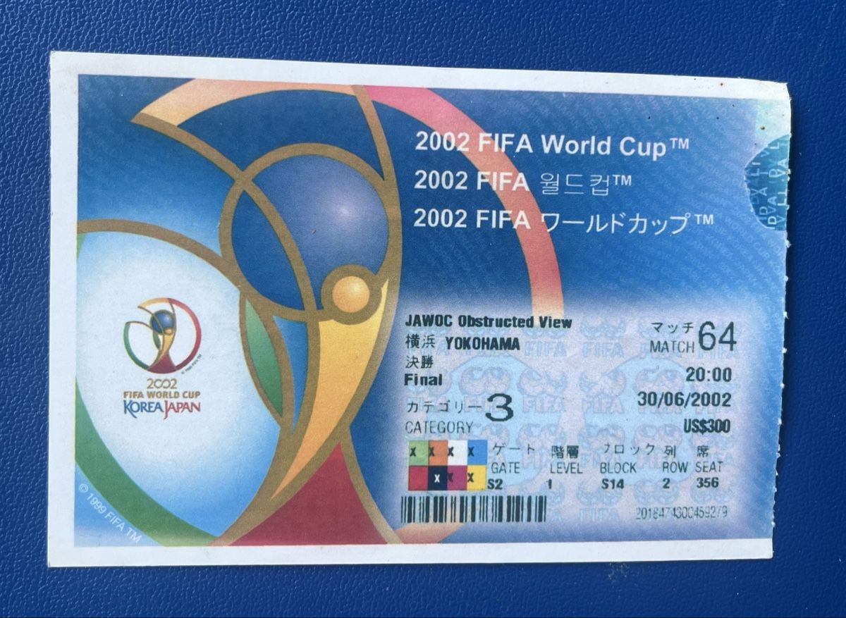 Biglietti: FUSSBALL WM 2002 FINAL TICKET  – Usato da Münchenstein venduto da tschepo64