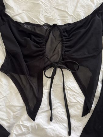 Damen Oberteil schwarz transparent Grösse S 