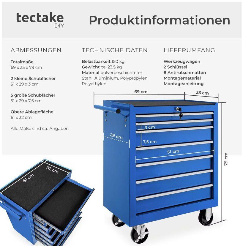 Tutti gli attrezzi: tectake Werkzeugwagen - top Zustand – Usato da Freienbach venduto da SmartDeals 2