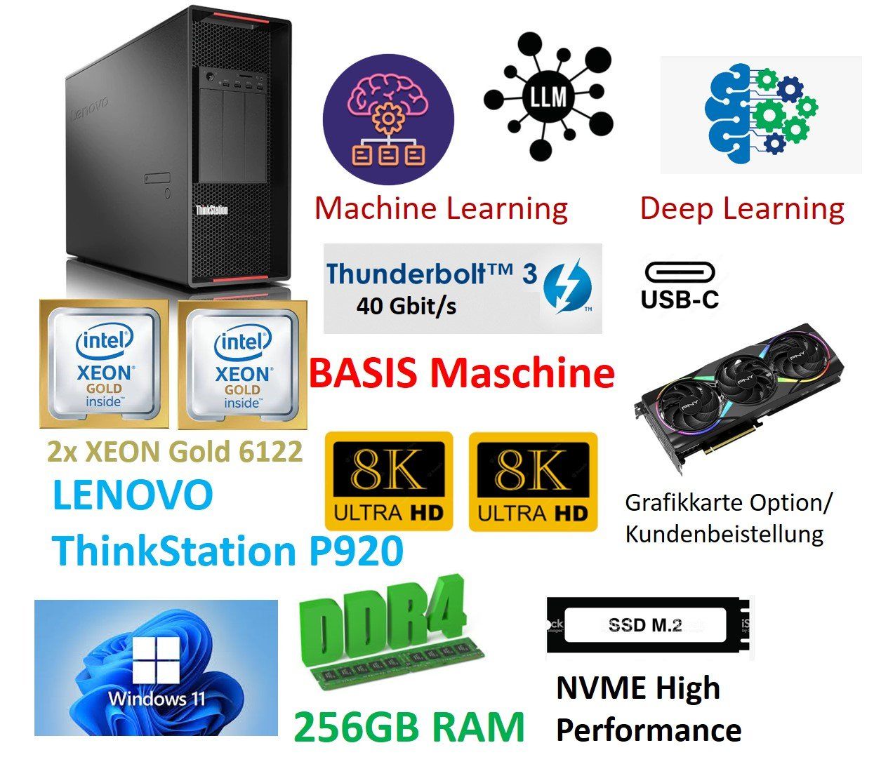 Lenovo PC: Lenovo P920 Thinkstation PC 256GB Machine Learning LLM Basis – Nuovo (secondo la descrizione) da Meggen venduto da bigrother_martin 1