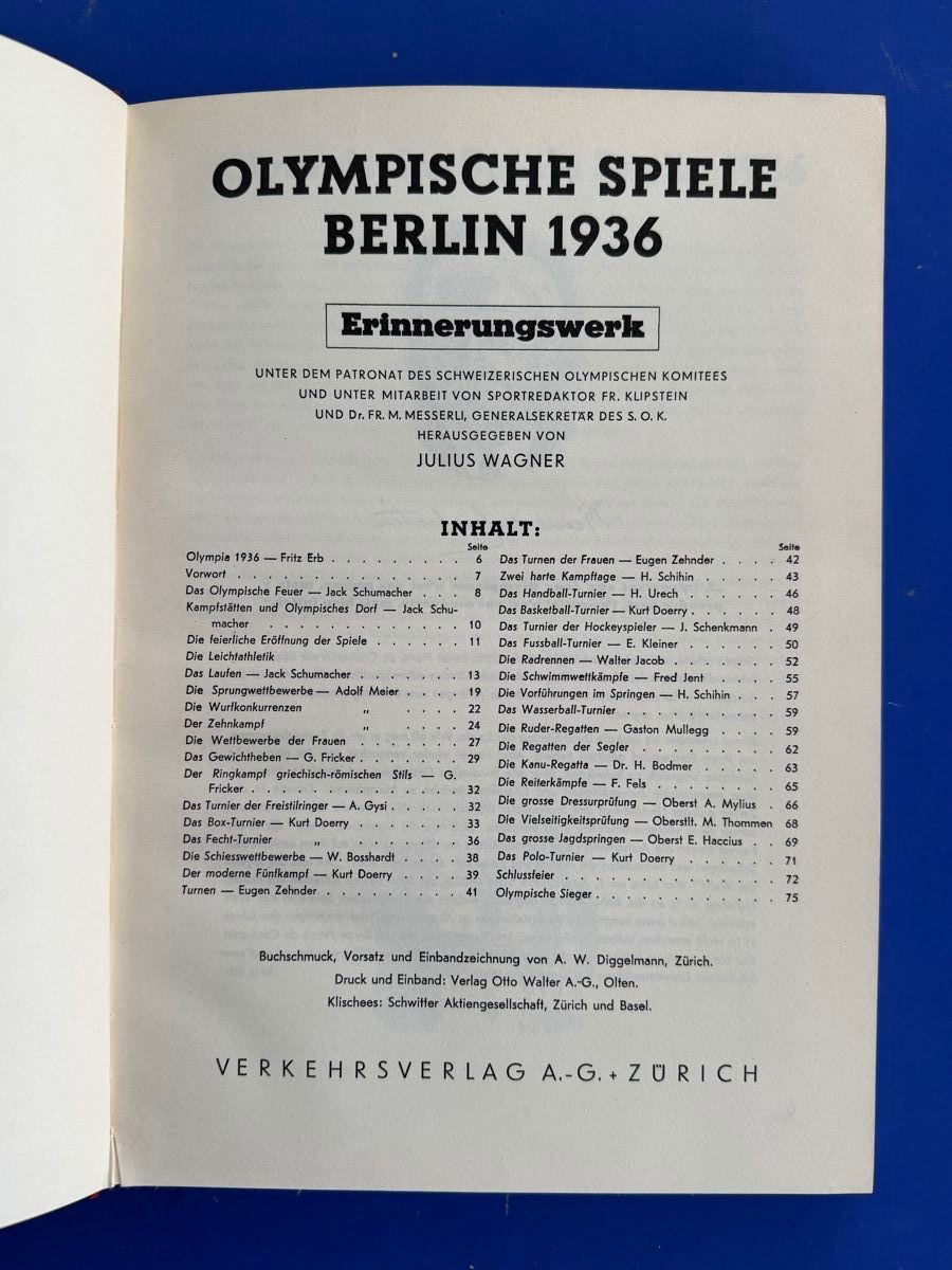 Bücher: Die Olympischen Spiele Berlin 1936. Erinnerungswerk. – Gebraucht aus Adliswil von buch_und_kunst 2