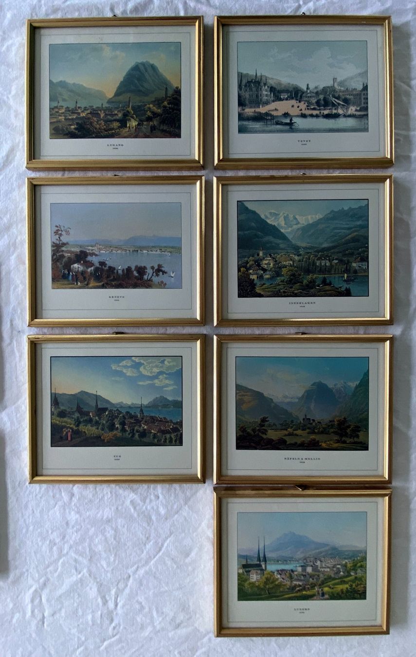 Posters & Illustrations: 24 Drucke von Schweizerstädten – D'occasion à Brügg BE par saphyrus24 2