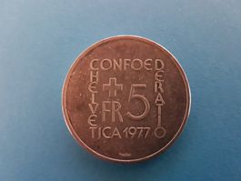 5 Franken Gedenkmünze, J.H. Pestalozzi 1977