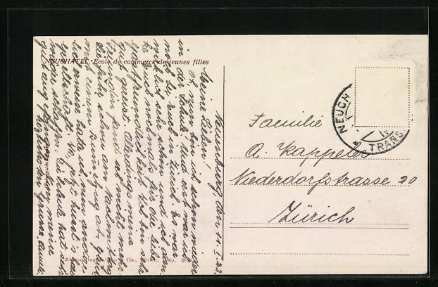 Cartoline postali: Neuchâtel, Ecole de commerce de jeunes  – Usato da Berlin venduto da bartko-reher 1
