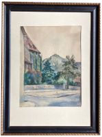 🌟 XL Aquarell signiert datiert Pilatus? Kirche Kreuz 1884🌟