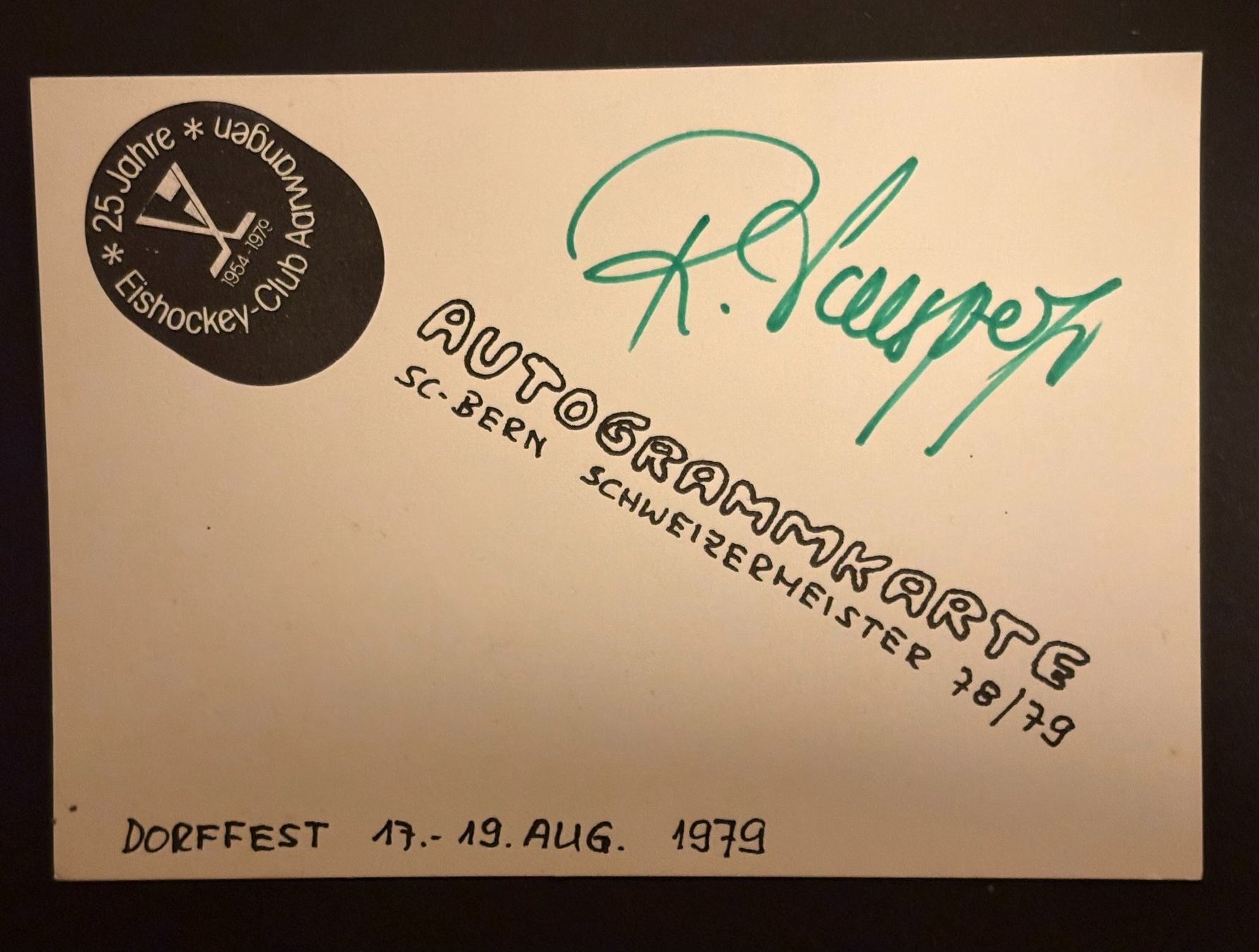 Autographes: AUTOGRAMM EISHOCKEY SCB VON 1979 – D'occasion à Ostermundigen par crazy-horse-1840