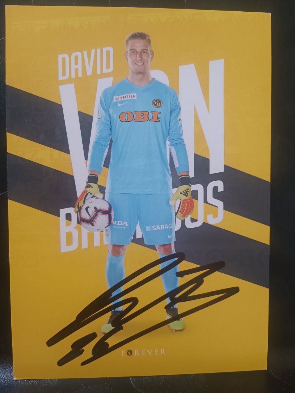 Autografi: David von Ballmoos - YB Bern - handsignierte Karte – Usato da Menziken venduto da Artographs