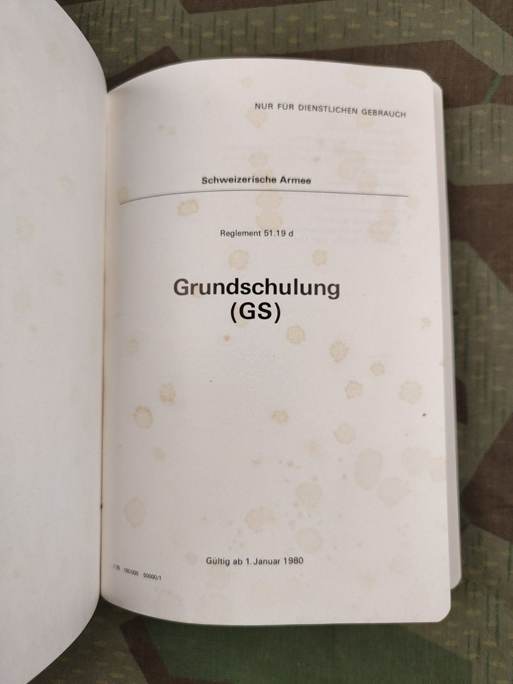 Schweizer Armee Uniformen: Reglement Grundschulung GS – Gebraucht aus Bauma von SwissMilitaria 2
