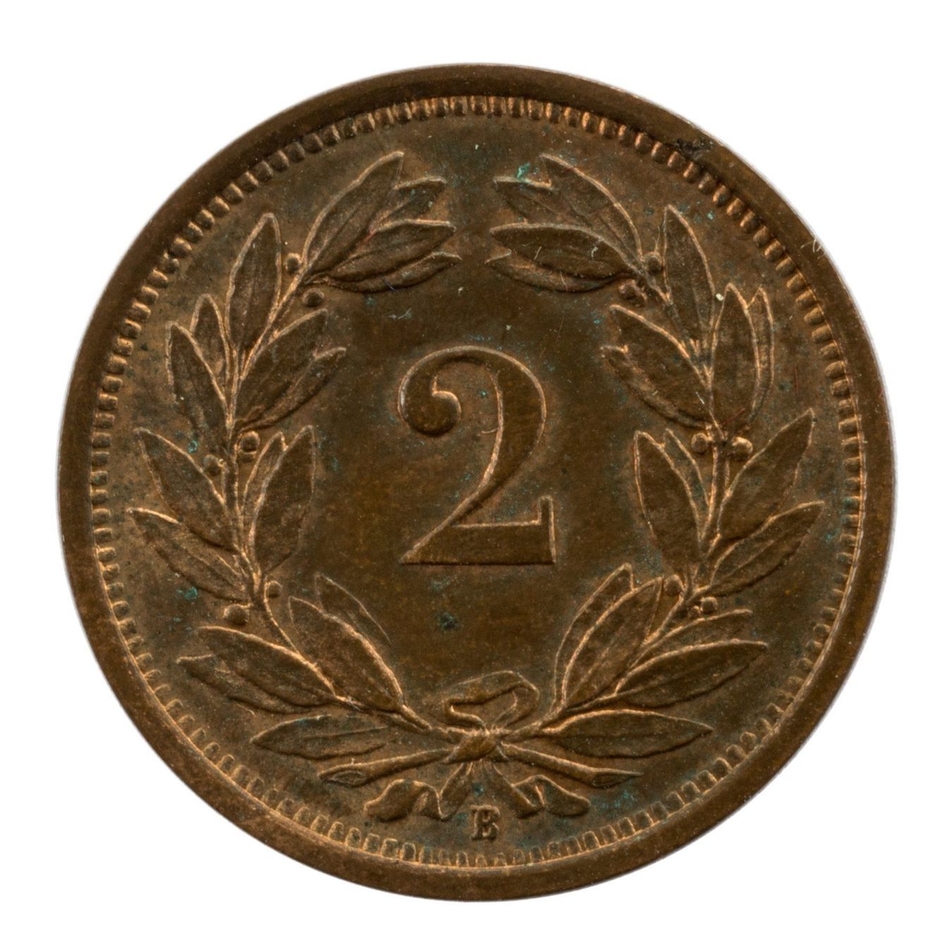 Tutti le monete: Schweiz / Suisse - 2 Rappen - 1919 – Usato da Rotkreuz venduto da Swiss-Coins 1